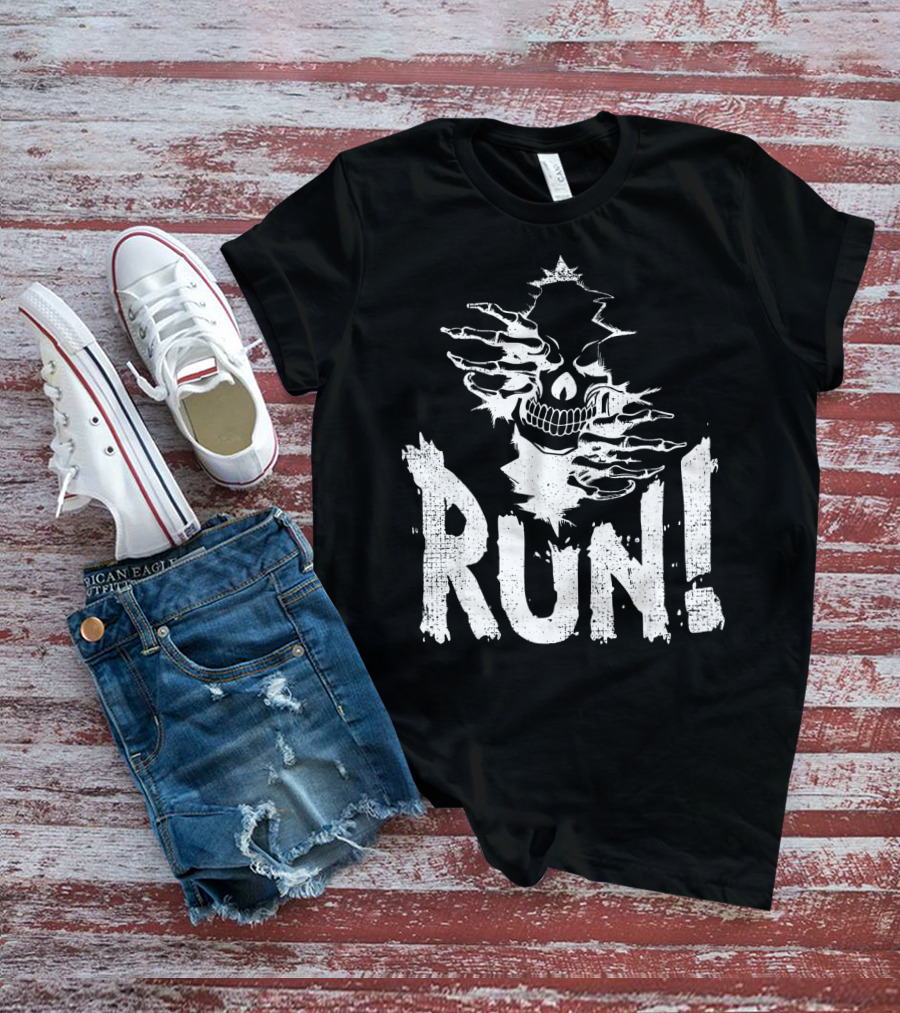 RUN Wicked Halloween Skeleton Skull Evil T-Shirt