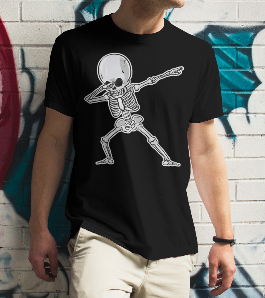 Dabbing Skeleton Dance Halloween Party Vibe T-Shirt