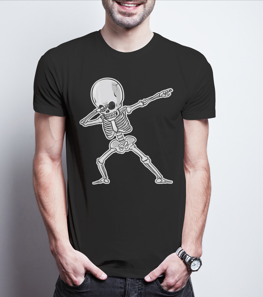 Dabbing Skeleton Dance Halloween Party Vibe T-Shirt