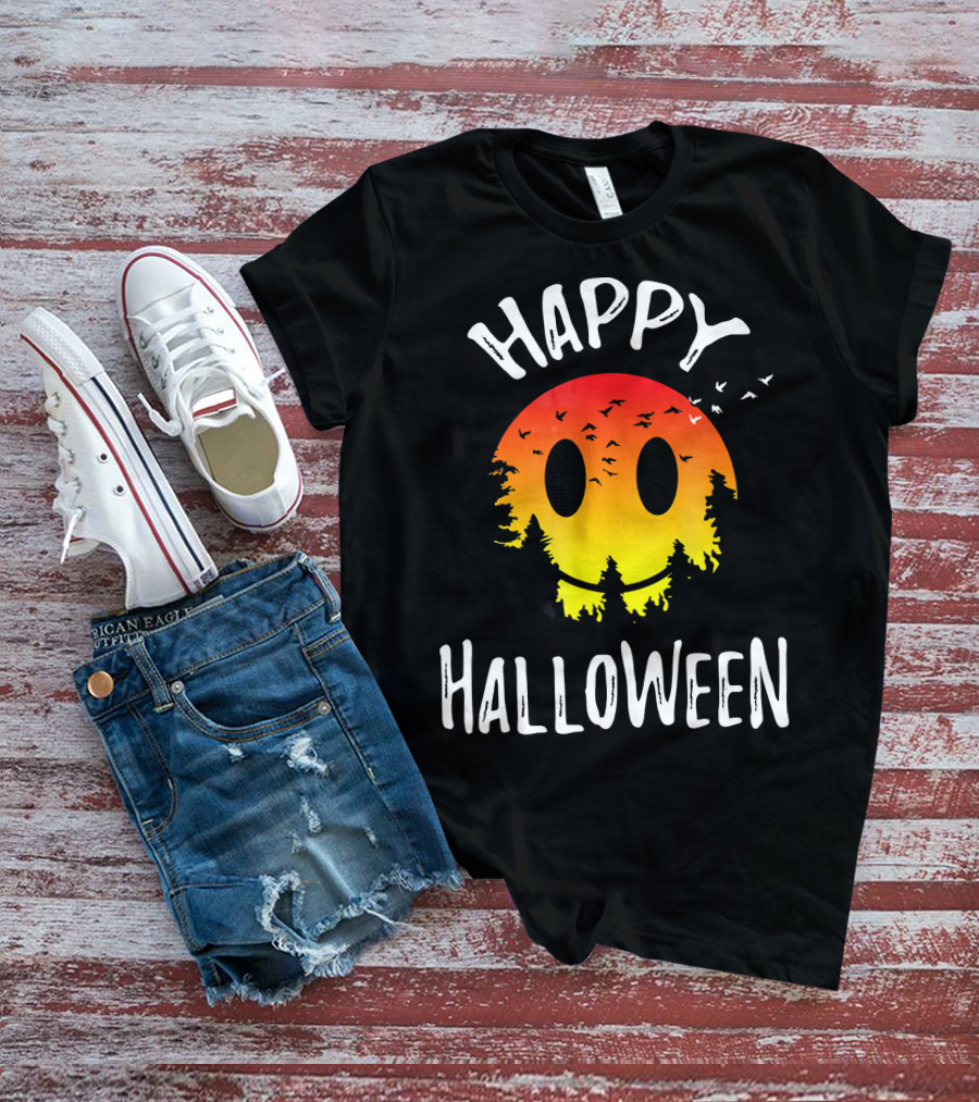 Happy Halloween Spooky Camp Sunset T-Shirt