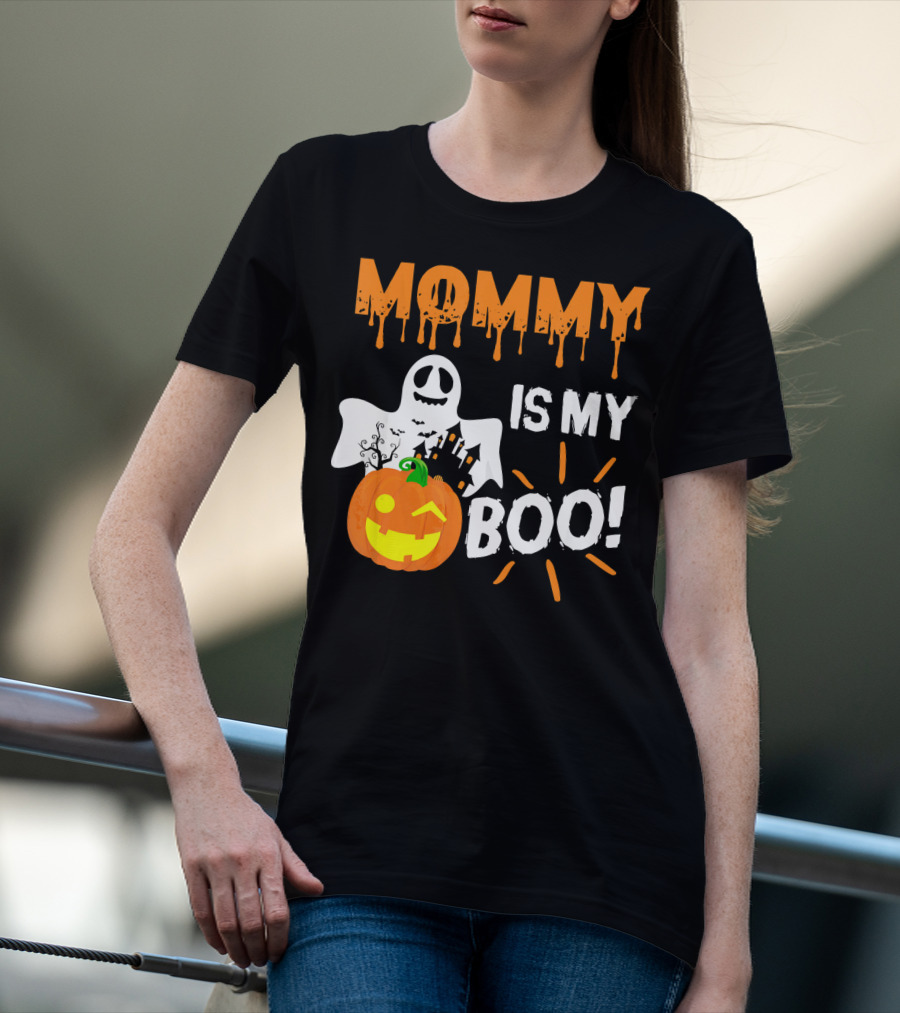 MOMMY IS MY BOO Ghost Pumpkin Halloween T-Shirt