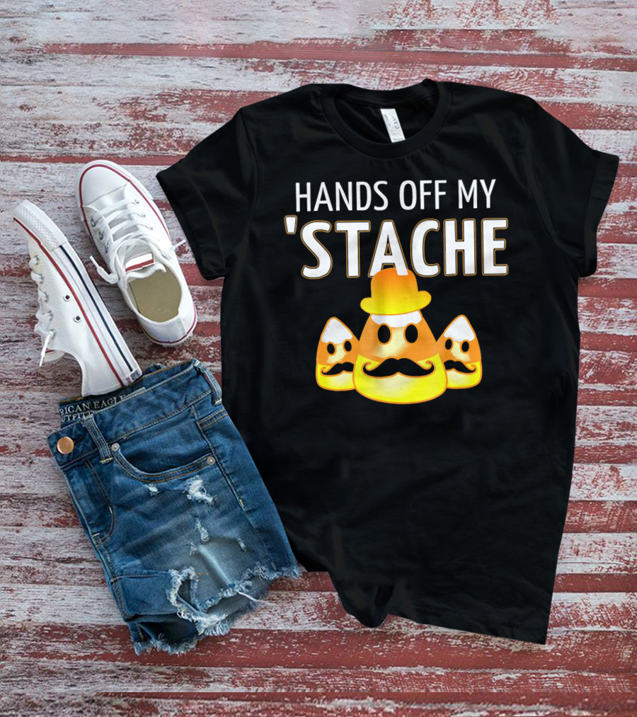 HANDS OFF MY STACHE Candy Corn Moustache Trio T-Shirt