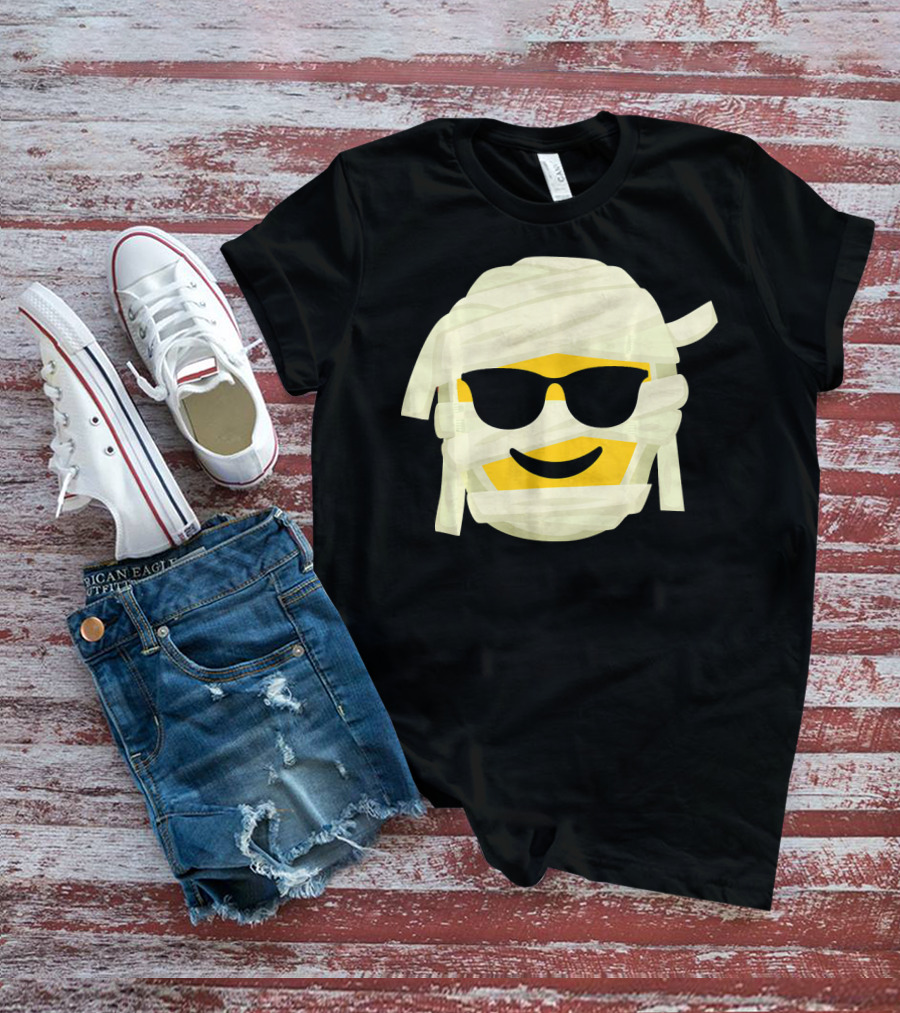 Mummy Emoji Wrapped In Bandages With Cool Shades T-Shirt