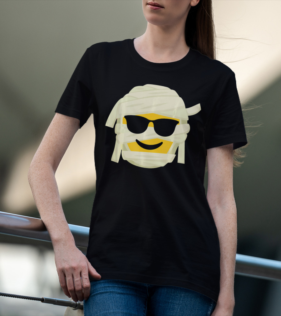 Mummy Emoji Wrapped In Bandages With Cool Shades T-Shirt