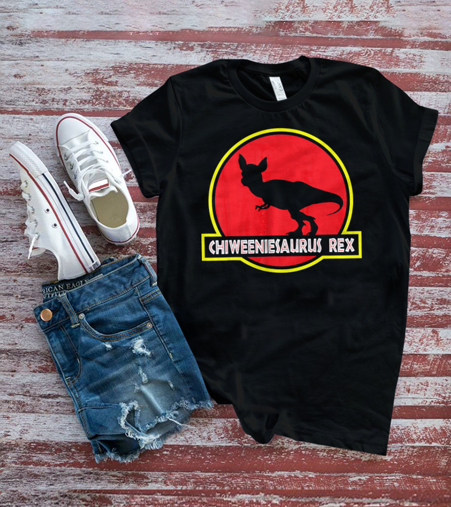Chiweeniesaurus Rex Funny Chiweenie Jurassic Park T-Shirt