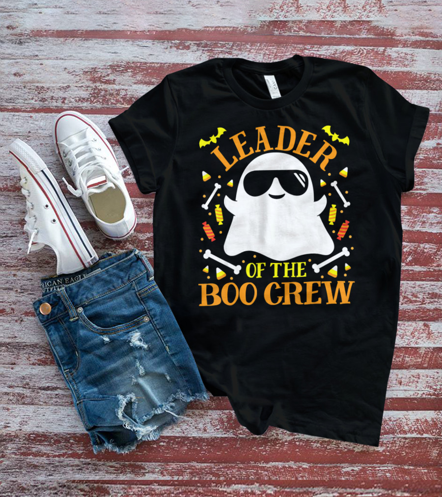 Leader Of The Boo Crew Ghost Halloween Matching Set T-Shirt
