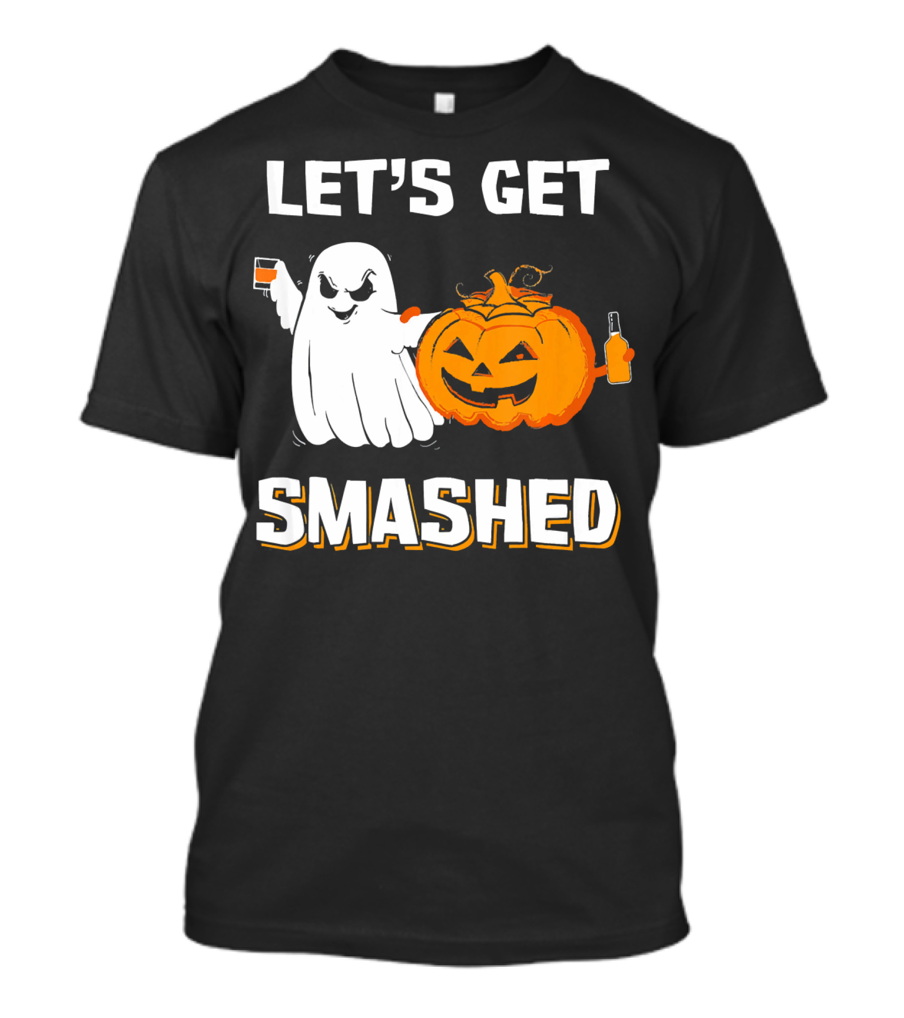 Let's Get Smashed Ghost Pumpkin Drinking T-Shirt