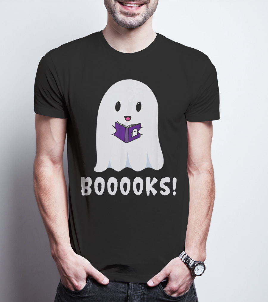 Booooks Ghost Halloween Reading Library T-Shirt