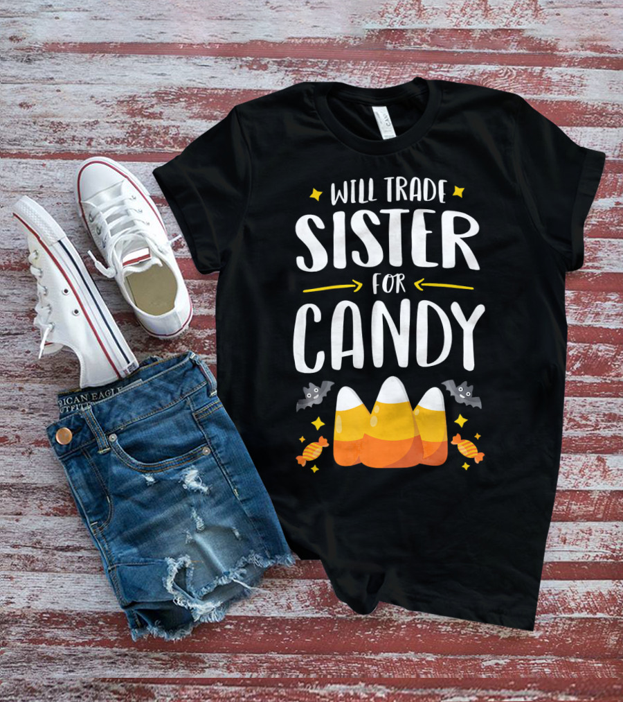 Will Trade Sister For Candy Halloween Boys Matching T-Shirt