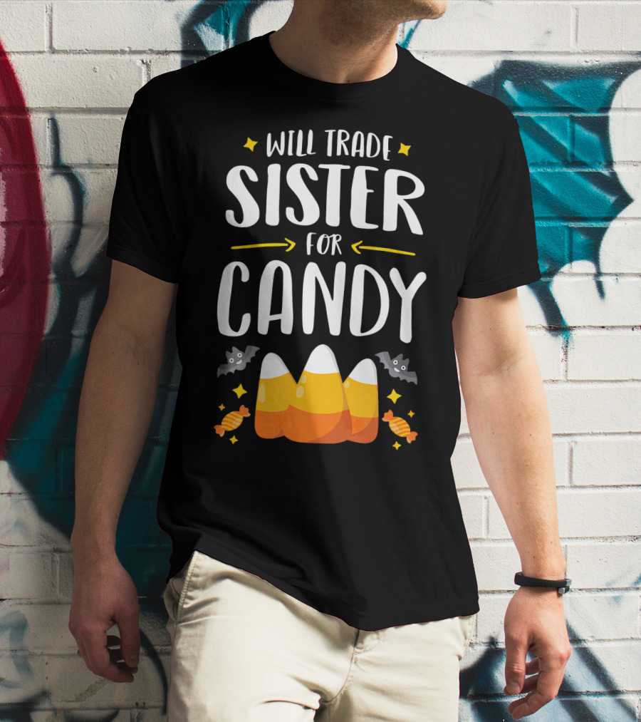 Will Trade Sister For Candy Halloween Boys Matching T-Shirt