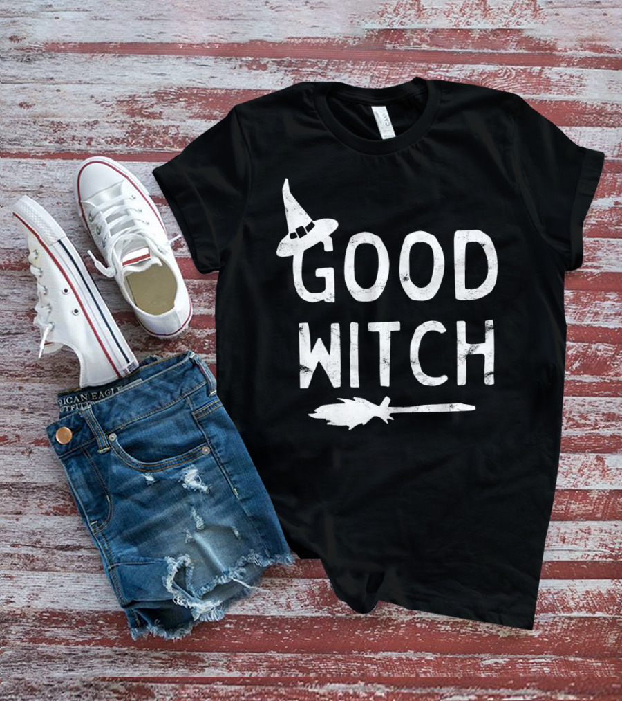 Good Witch Halloween October Witch Hat Broomstick T-Shirt