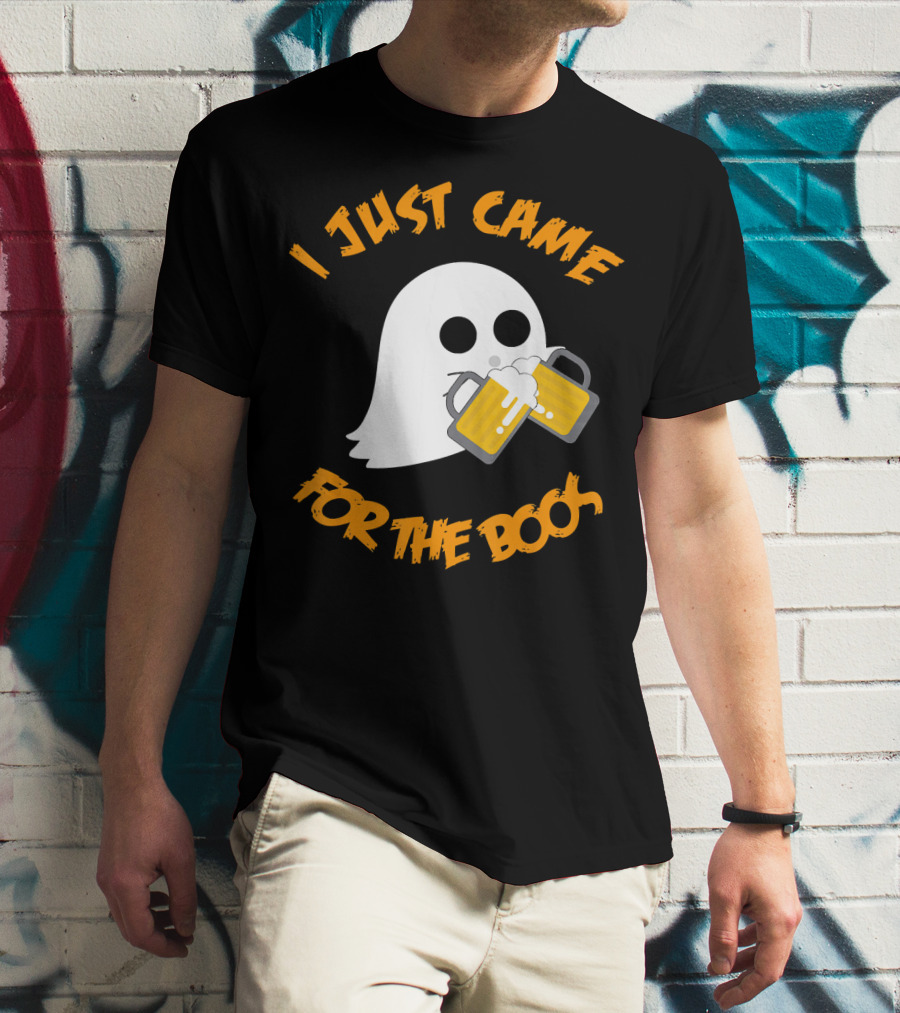 I Just Came Here For The Boos Ghost Holding Beer Mugs T-Shirt