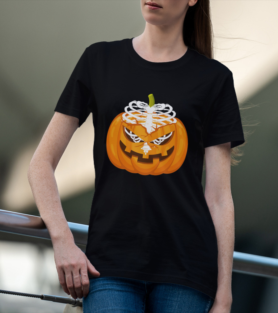 Radiology Halloween Pumpkin X Ray Skeleton T-Shirt