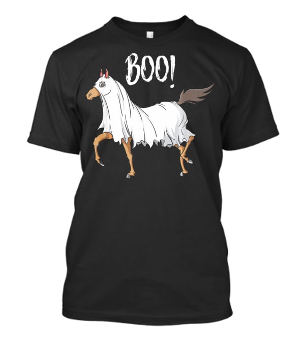 Boo Horse Ghost Costume Funny Equestrian Hor T-Shirt
