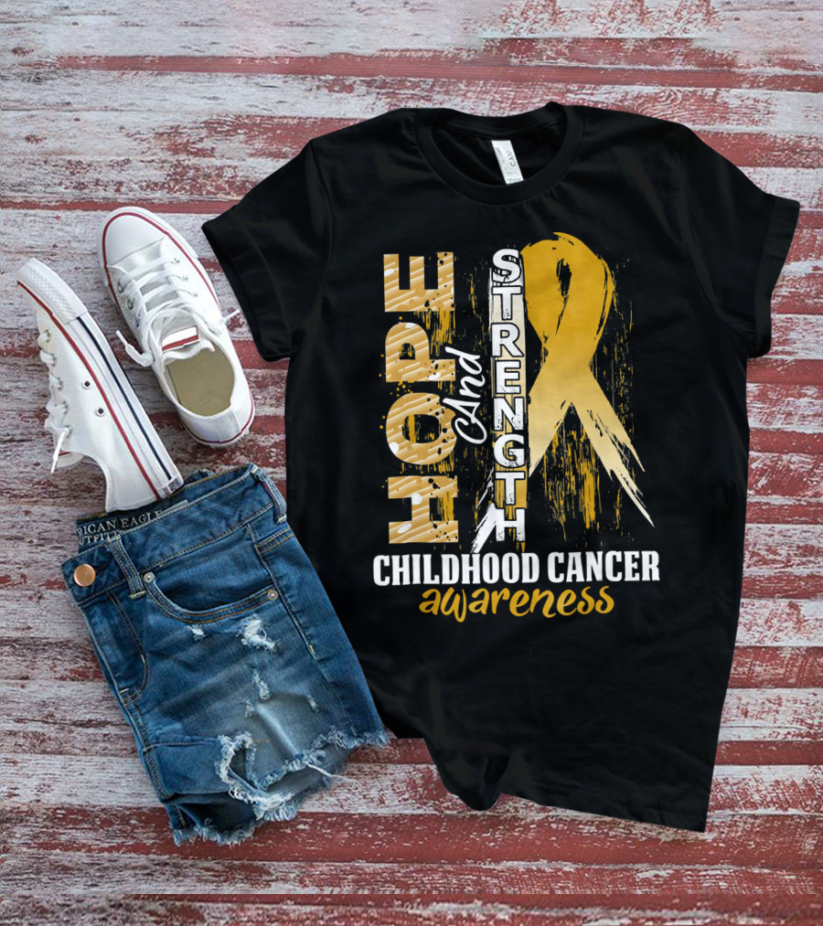 Hope And Strength Childhood Cancer Awareness T-Shirt
