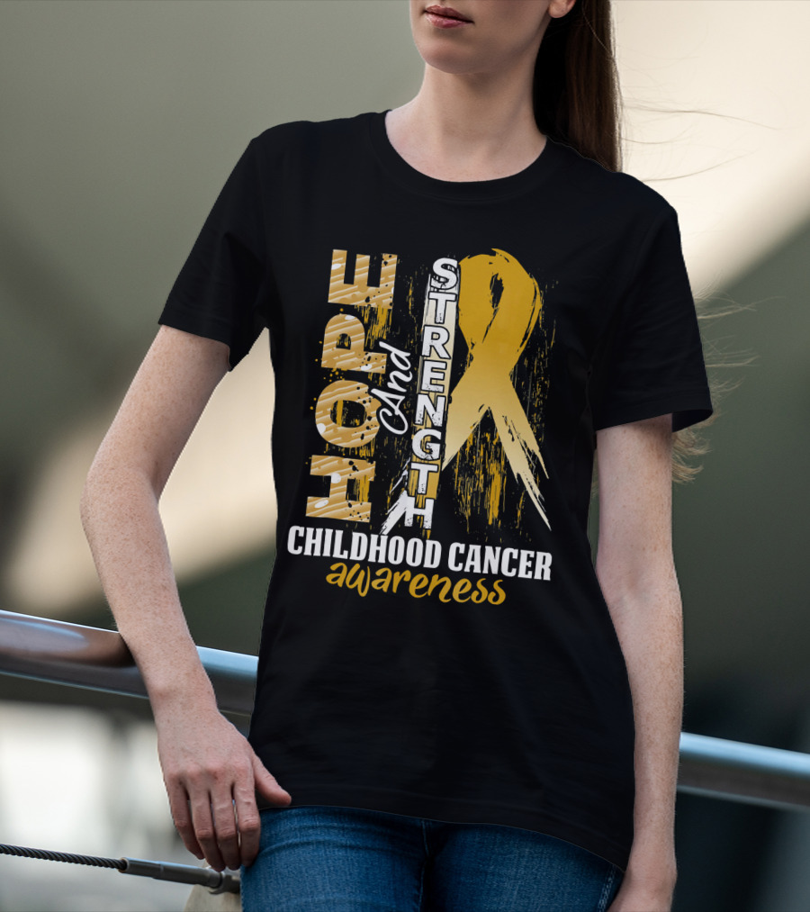 Hope And Strength Childhood Cancer Awareness T-Shirt