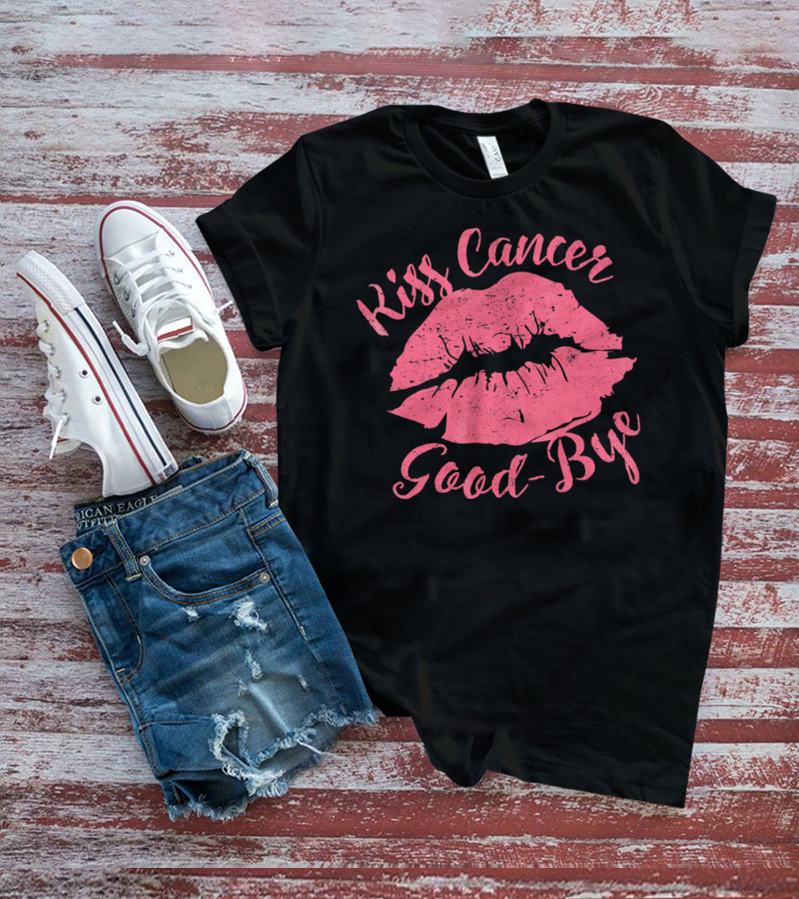 Kiss Cancer Goodbye Good-Bye Breast Cancer Awareness T-Shirt