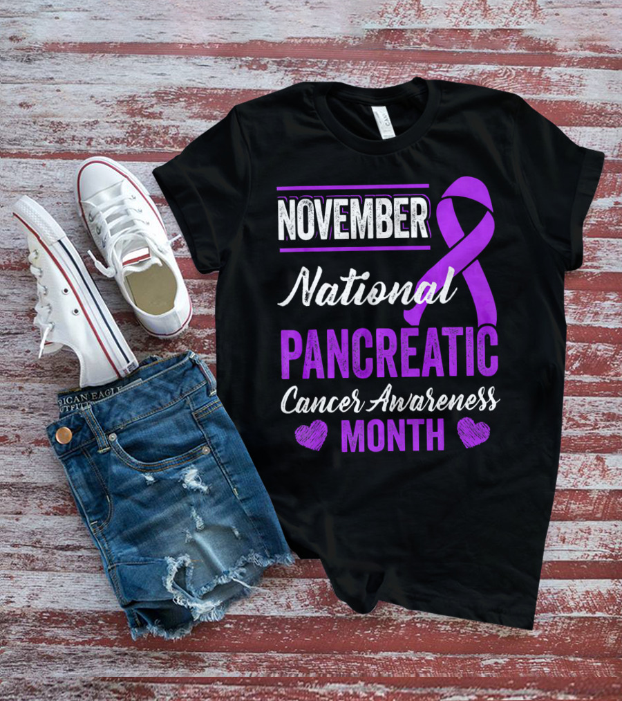 November National Pancreatic Cancer Awareness Month Purple T-Shirt