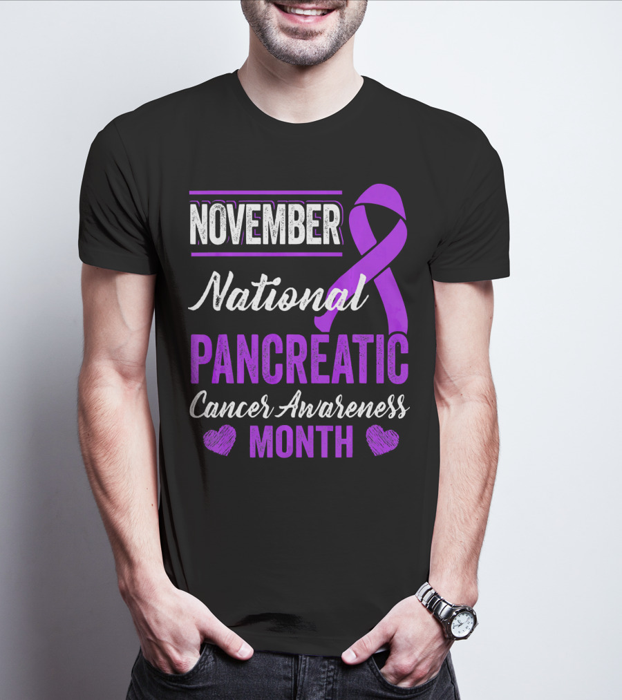 November National Pancreatic Cancer Awareness Month Purple T-Shirt