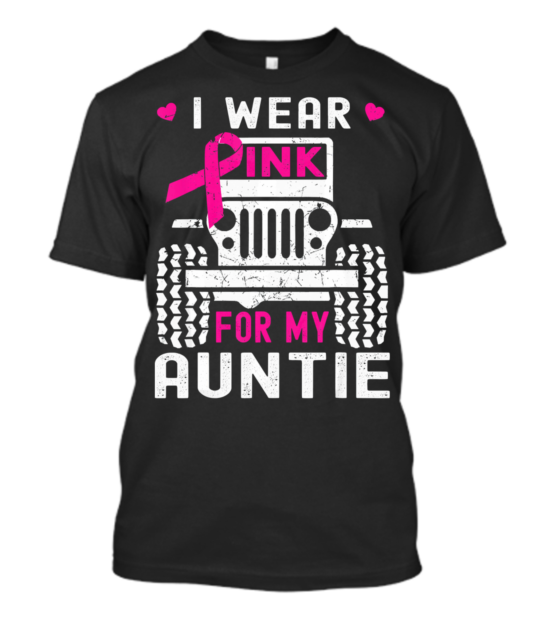 I Wear Pink For My Auntie Jeep Breast Cancer Awareness T-Shirt