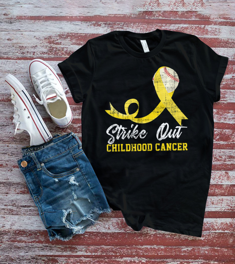 Strike Out Childhood Cancer Baseball Awareness T-Shirt