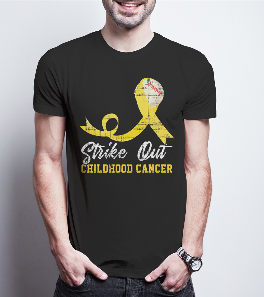 Strike Out Childhood Cancer Baseball Awareness T-Shirt