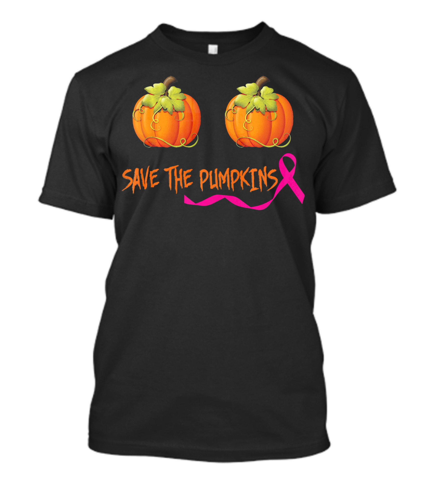 Save The Pumpkins Support Breast Cancer Awareness Pink T-Shirt