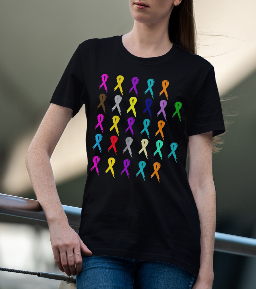 Women In October Wear More Ribbon Breast Cancer Awareness Multicolor Support T-Shirt