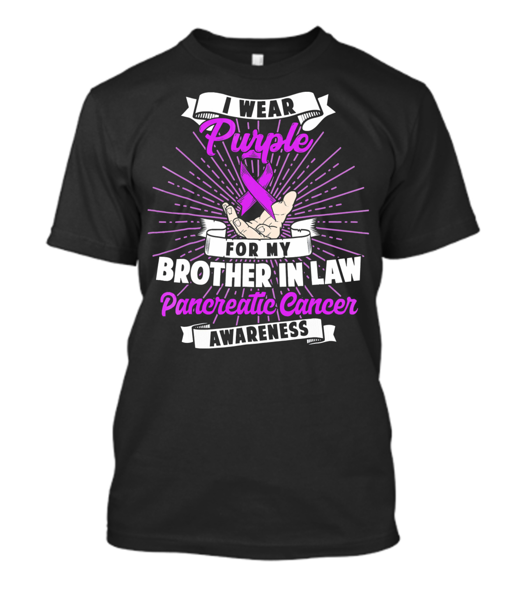 I Wear Purple For My Brother In Law Pancreatic Cancer Awareness T-Shirt