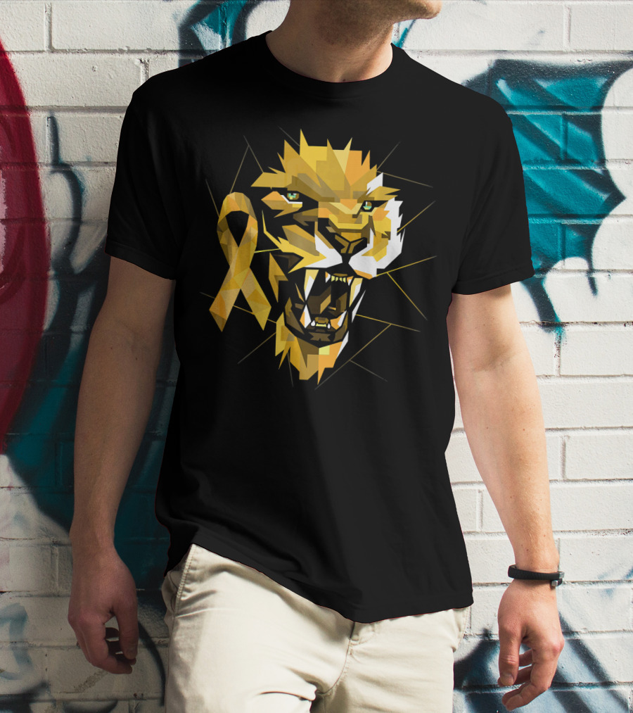 Lion Warrior Childhood Cancer Awareness T-Shirt
