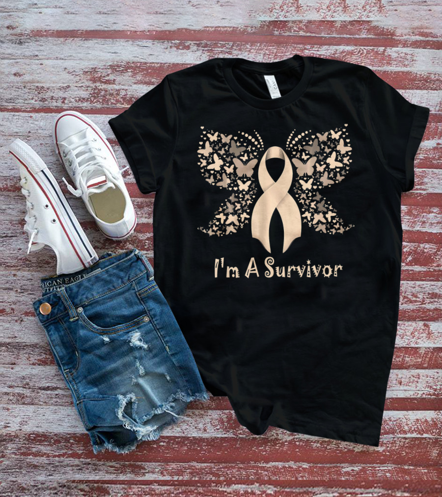 I'm A Survivor Butterfly Ribbon Endometriosis T-Shirt