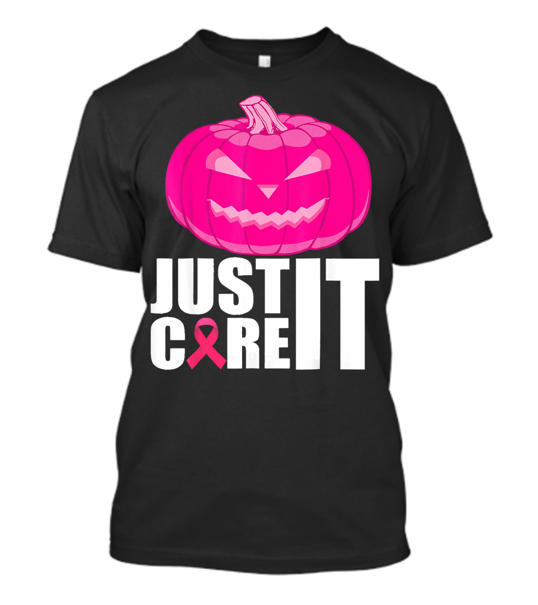 Just Cure It Pink Pumpkin Breast Cancer Awareness T-Shirt