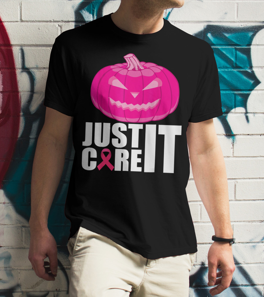 Just Cure It Pink Pumpkin Breast Cancer Awareness T-Shirt