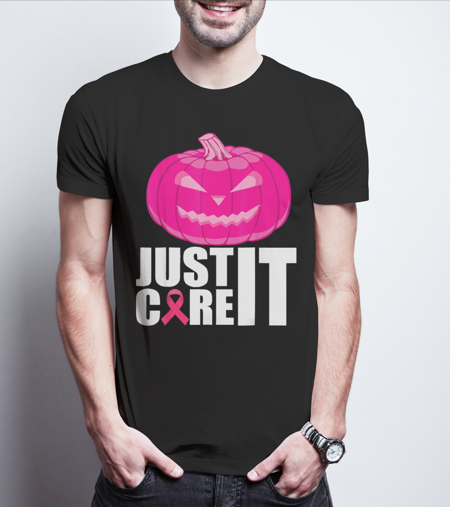 Just Cure It Pink Pumpkin Breast Cancer Awareness T-Shirt