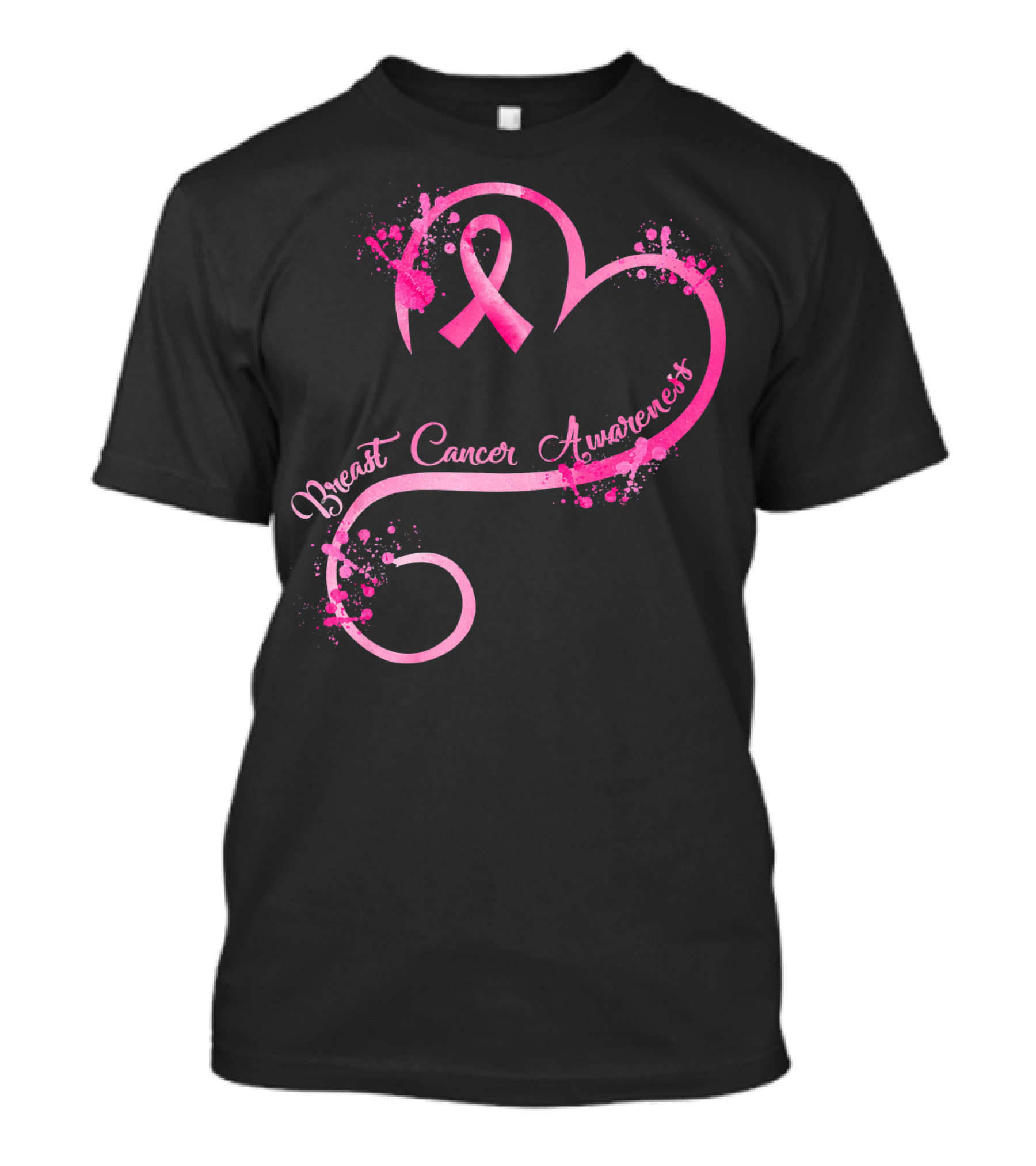 Heart Pink Ribbon Breast Cancer Awareness T-Shirt