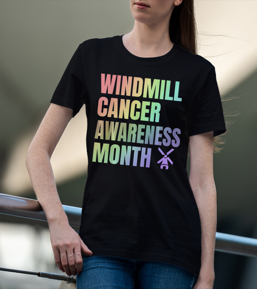 Windmill Cancer Awareness Month T-Shirt