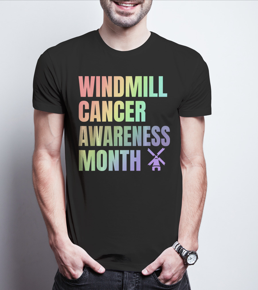Windmill Cancer Awareness Month T-Shirt