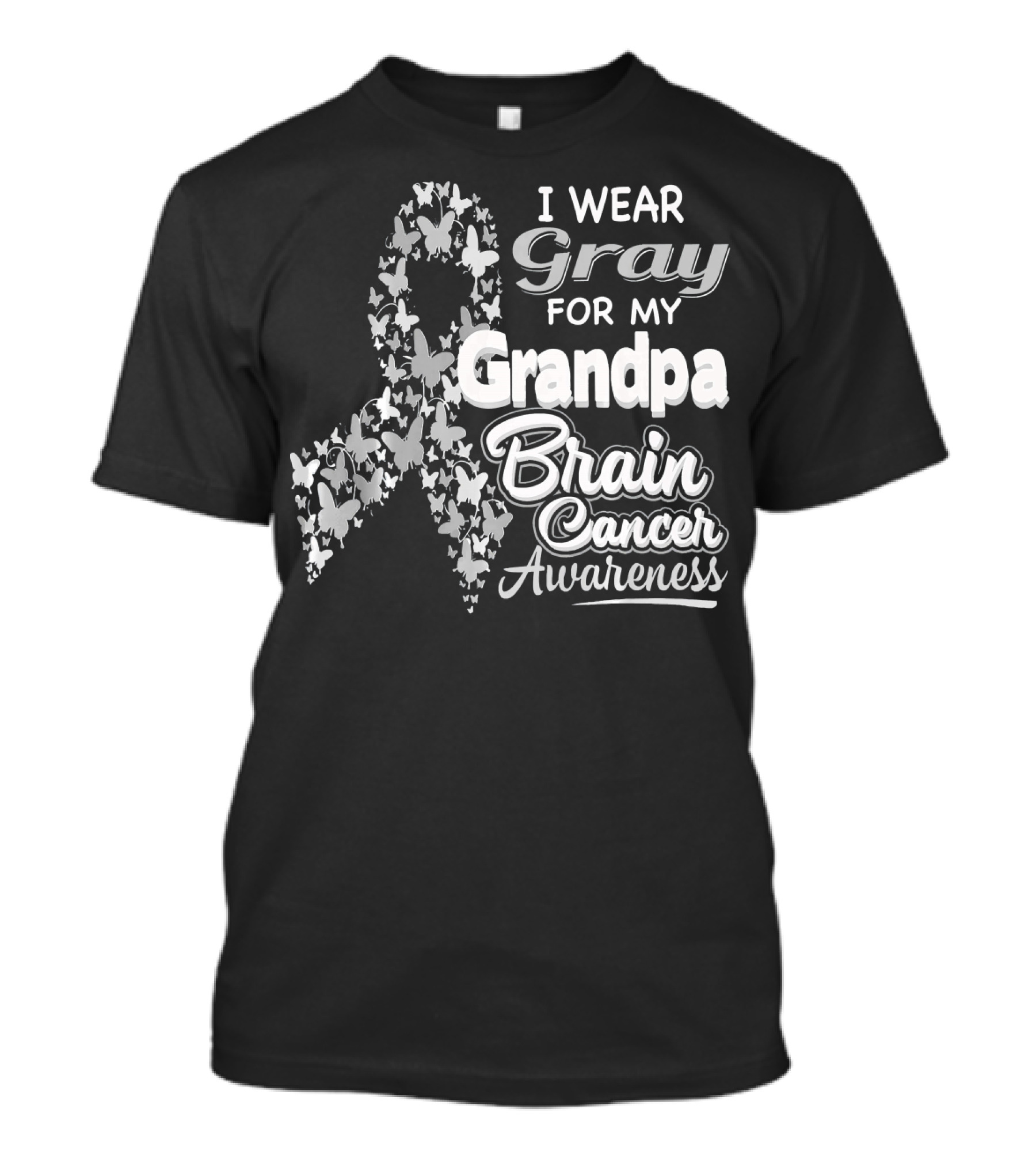 I Wear Gray For My Grandpa Brain Cancer Awareness T-Shirt