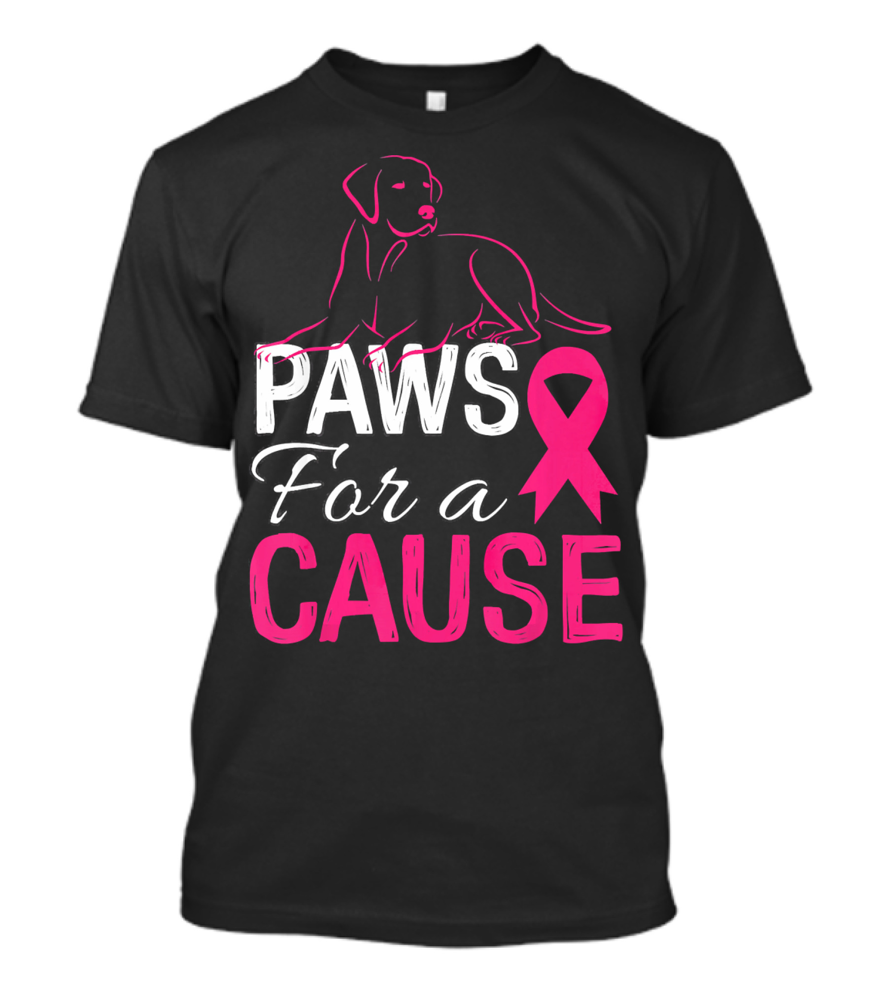 Paws For A Cause Breast Cancer Awareness Pink T-Shirt