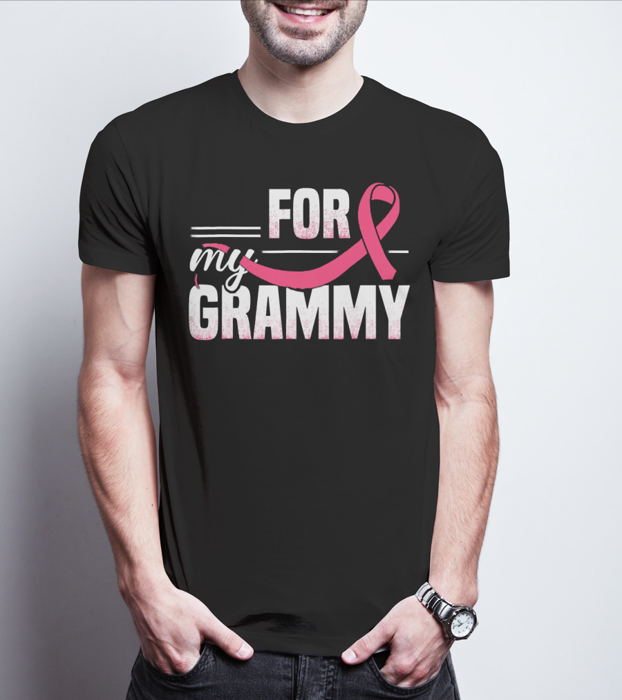 For My Grammy Pink Ribbon Breast Cancer Awareness T-Shirt