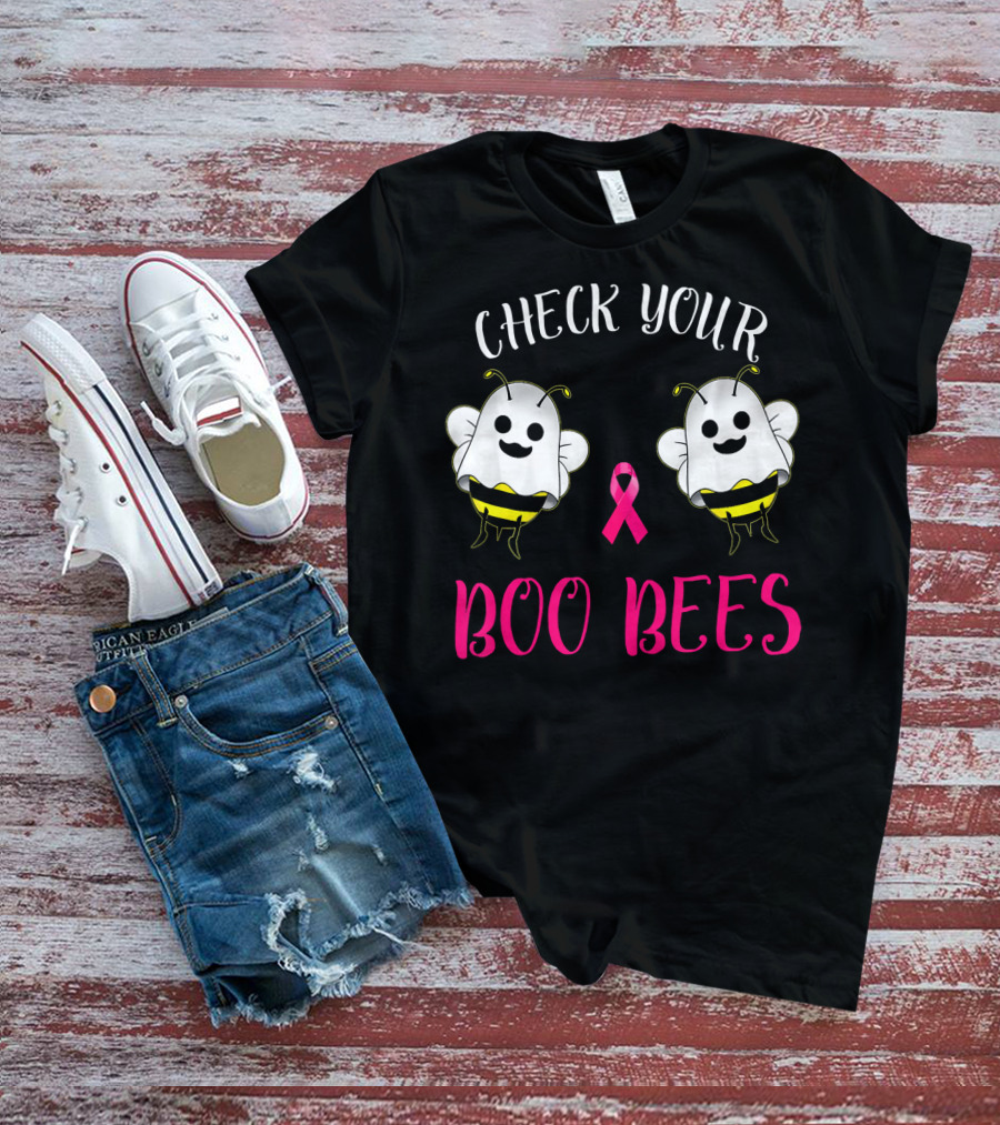 Check Your Boo Bees Breast Cancer Awareness Funny T-Shirt