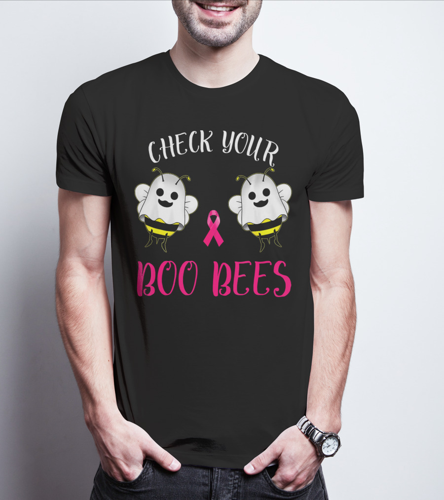 Check Your Boo Bees Breast Cancer Awareness Funny T-Shirt