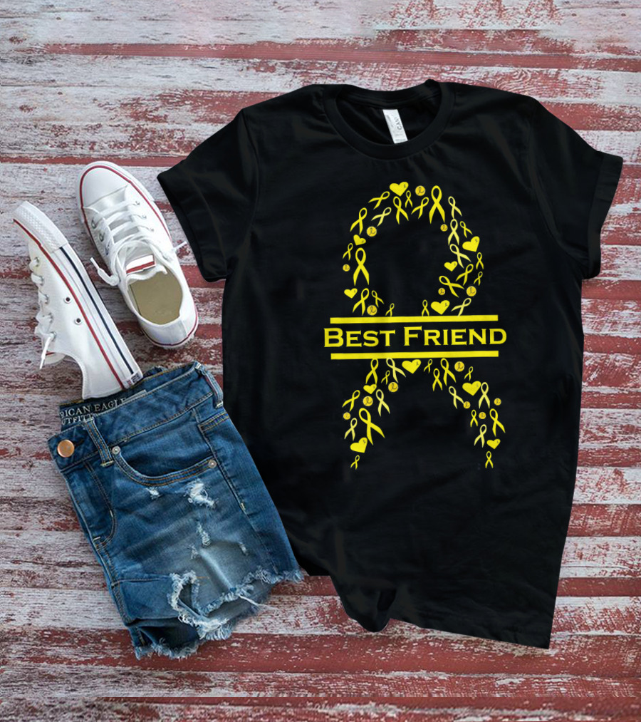 Childhood Cancer Awareness Yellow Ribbon Best Friend T-Shirt