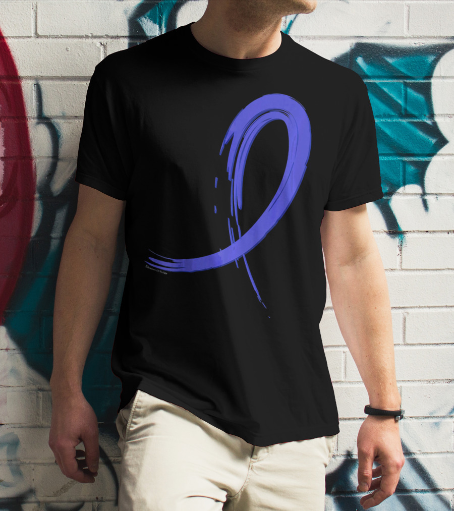 Colon Cancer Blue Graffiti Ribbon Awareness T-Shirt