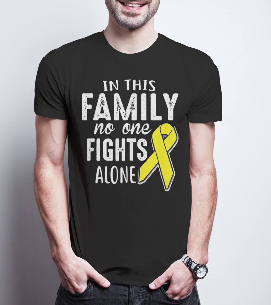 In This Family No One Fights Alone Yellow Ribbon Sarco T-Shirt