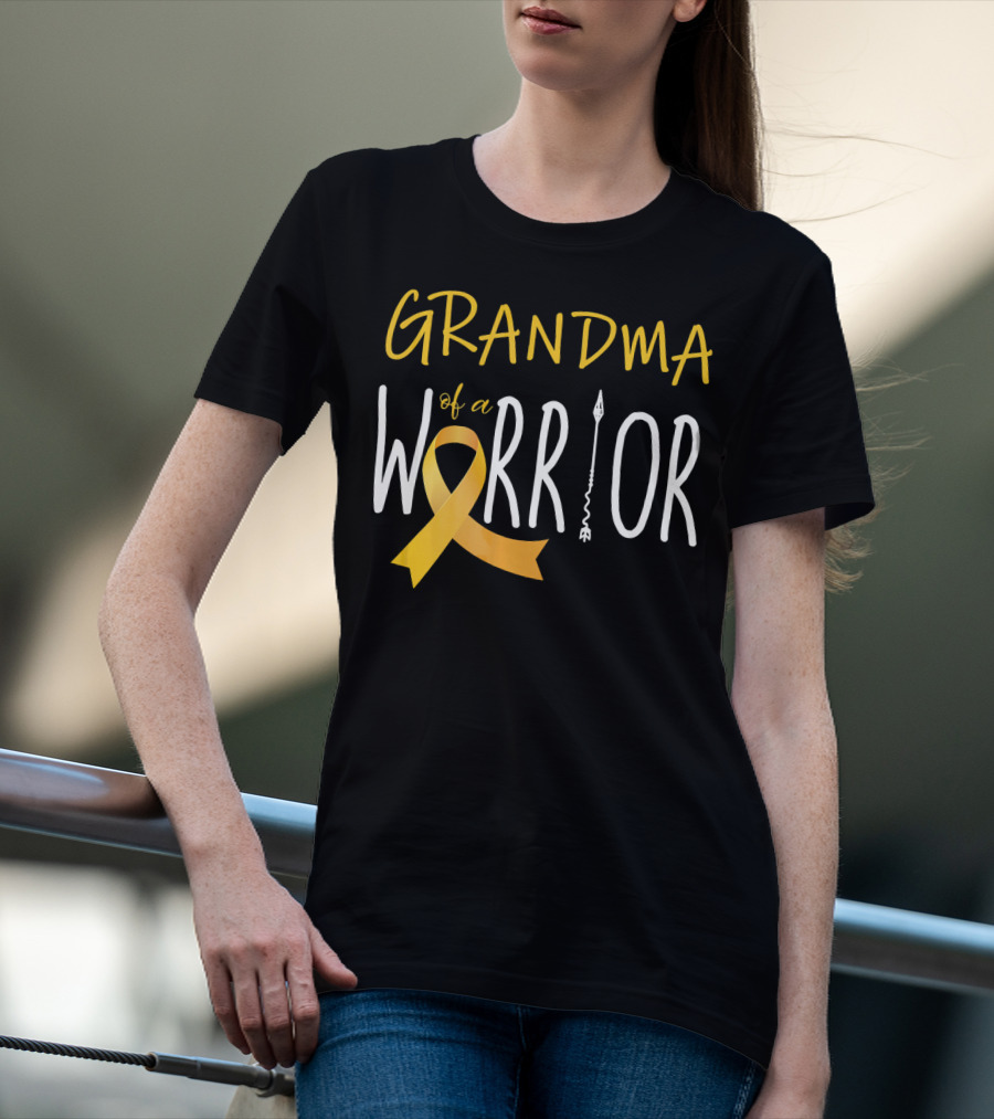 Grandma Of A Warrior Childhood Cancer Awareness T-Shirt
