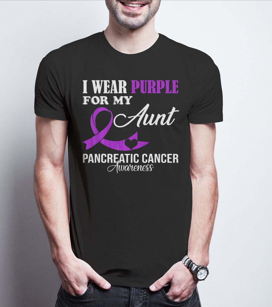 I Wear Purple For My Aunt Pancreatic Cancer Awareness T-Shirt