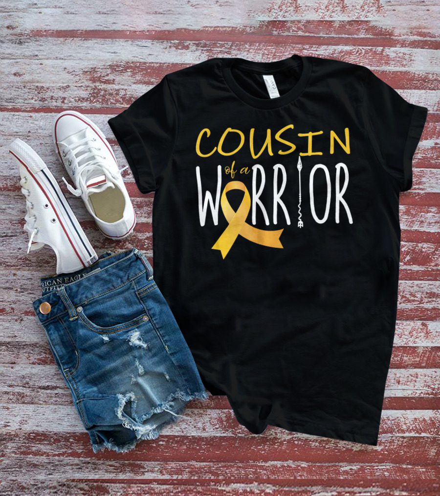 Cousin Of A Warrior Childhood Cancer Awareness T-Shirt