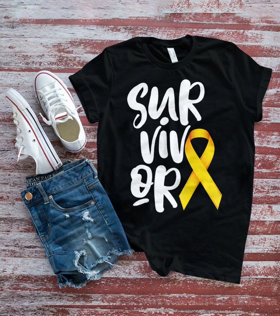 Sarcoma Bone Cancer Survivor Yellow T-Shirt