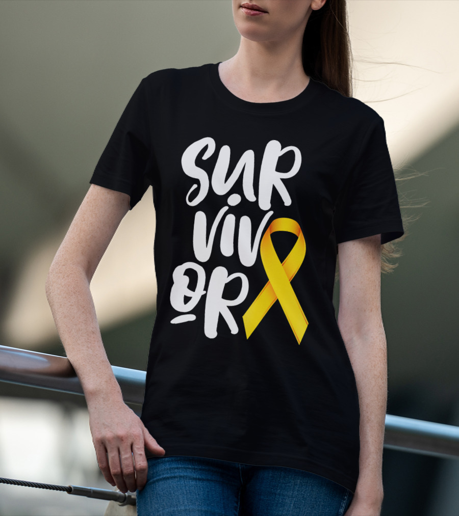 Sarcoma Bone Cancer Survivor Yellow T-Shirt